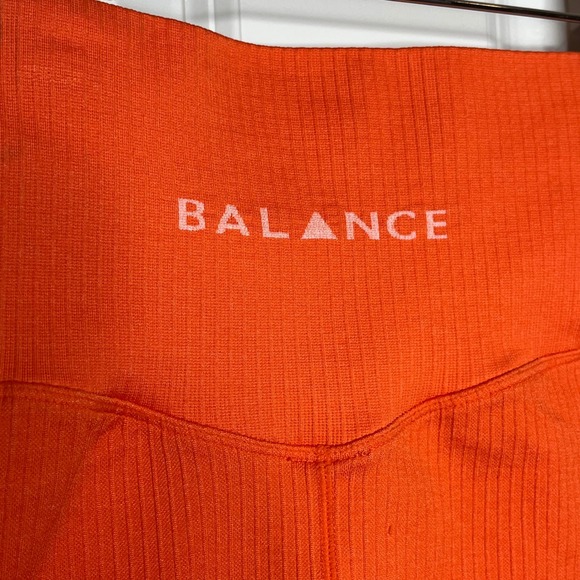 Balance Athletica Vitality Leggings Small Orange Ribbed High Waist Yoga Athletic - Picture 5 of 6